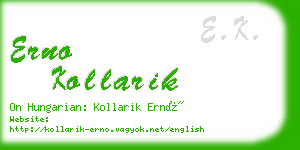 erno kollarik business card